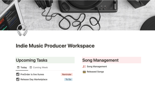 Indie Music Producer Workspace