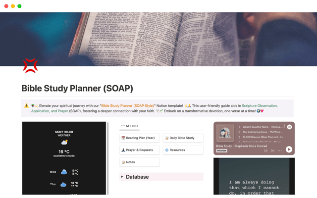 Bible Study Planner (SOAP)