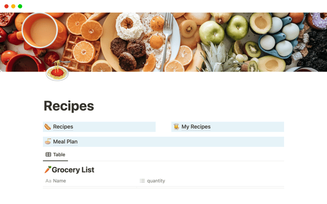 Recipe And Meal Management Template