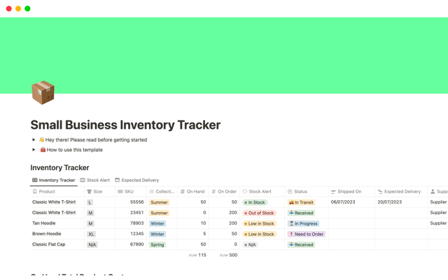 Small Business Inventory Tracker