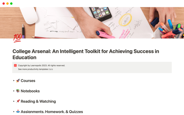 College Arsenal for Achieving Academic Success