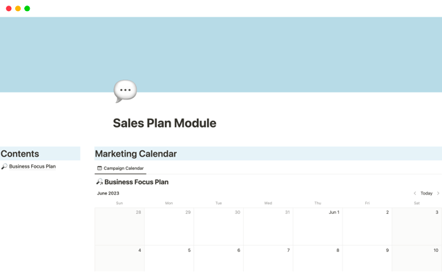 Sales Plan Module