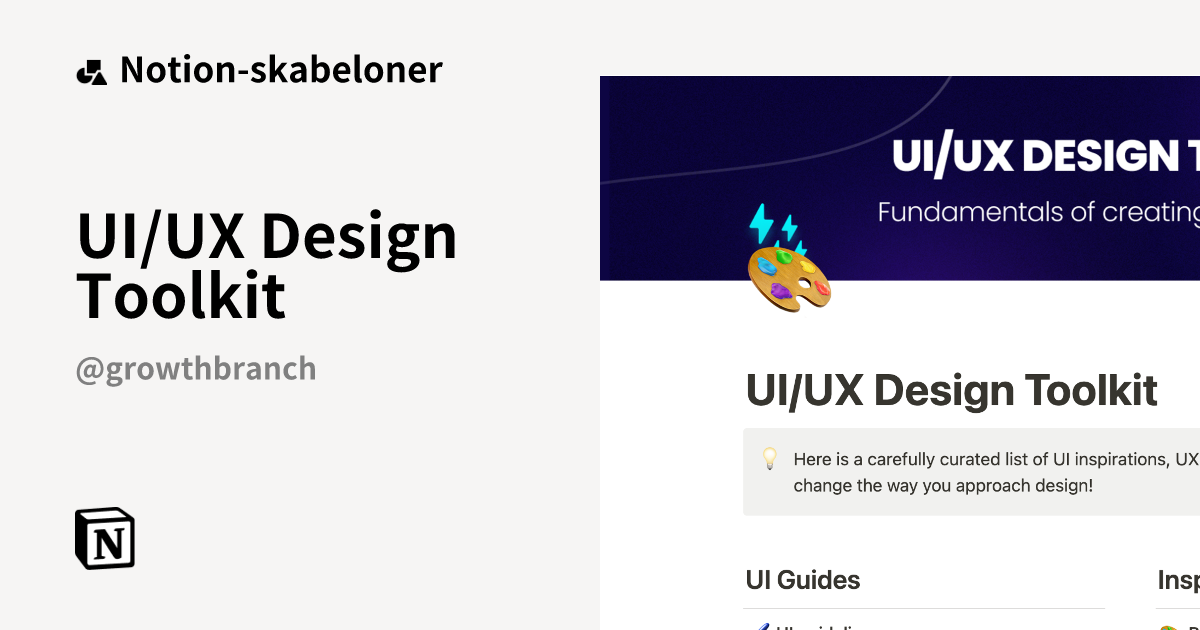 UI/UX Design Toolkit Notion Template