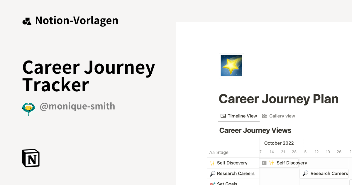 Career Journey Tracker NotionVorlage