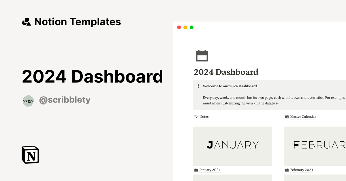 2024 Dashboard Template | Notion Marketplace