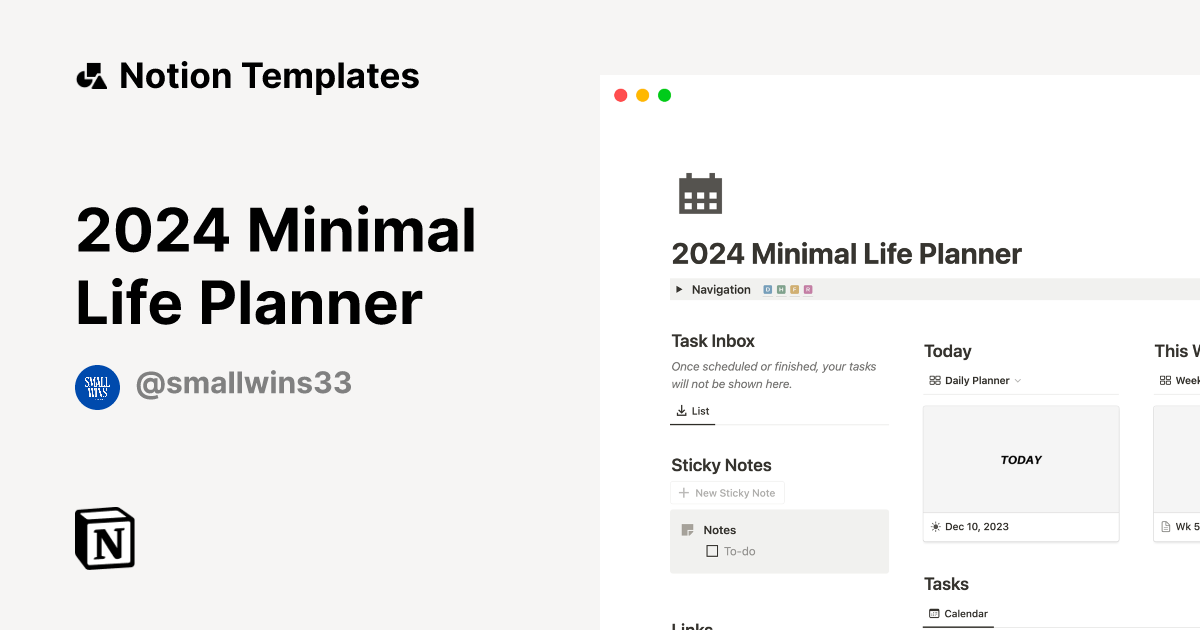 2024 Minimal Life Planner