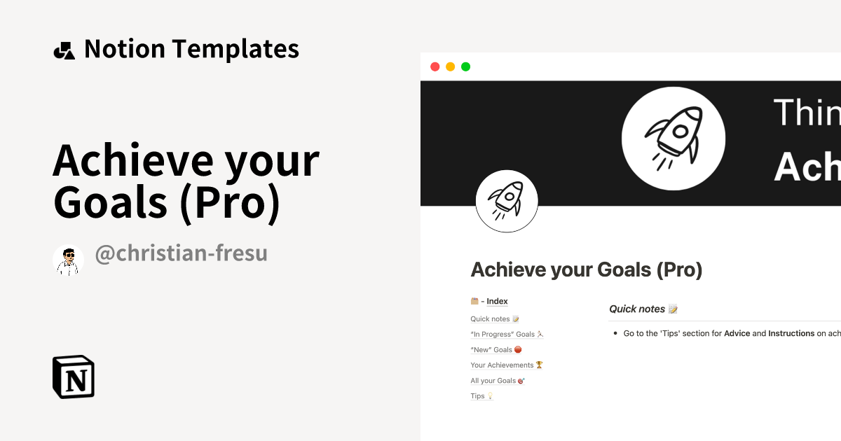 Achieve your Goals (Pro) by Christian Fresu (Christian's Notion