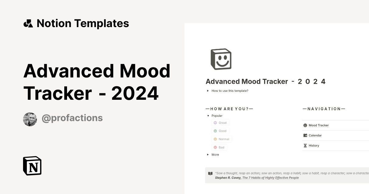 Advanced Mood Tracker 2024 Template Notion Marketplace