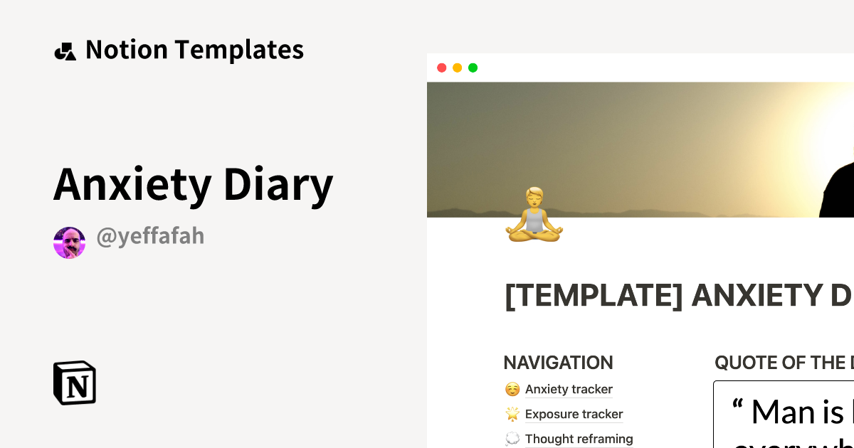 Anxiety Diary Notion Template