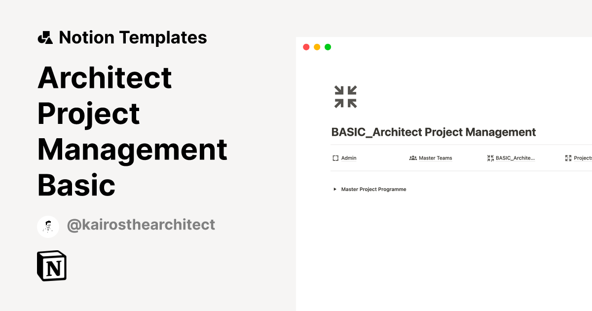 Architect Project Management Basic Notion Template