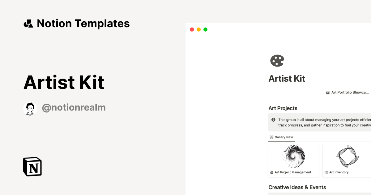 Artist Kit Notion Template