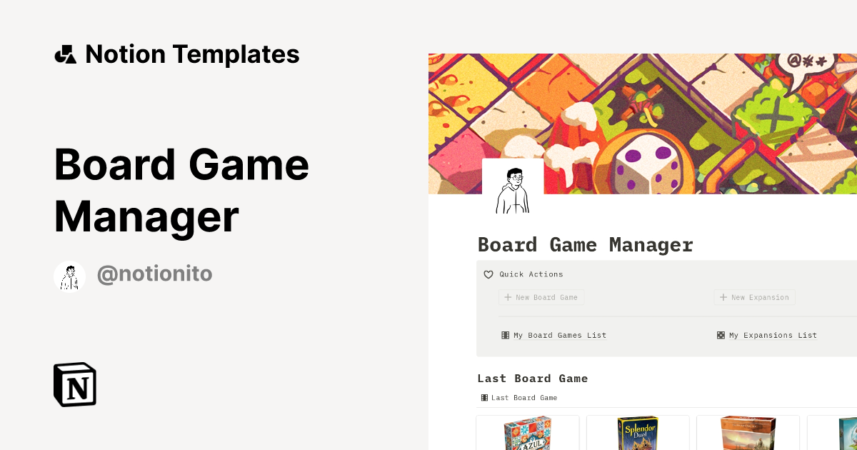 Board Game Manager Notion Template