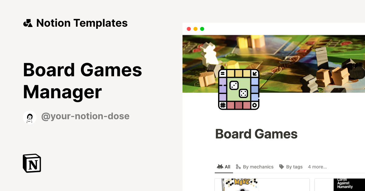 Board Games Manager Notion Template