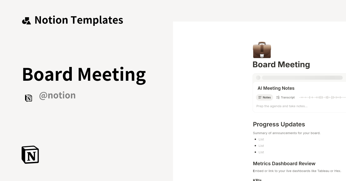 Board Meeting 2024 Notion Template