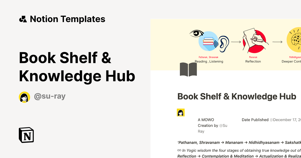Book Shelf & Knowledge Hub by Su Ray Notion Template