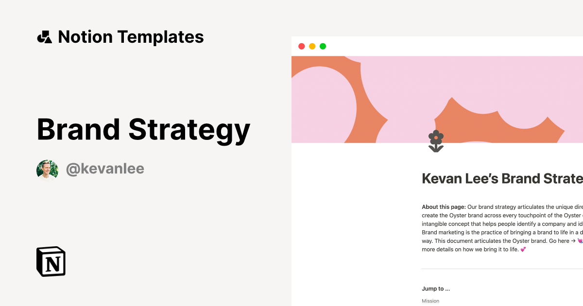 Brand Strategy by Kevan Lee Notion Template