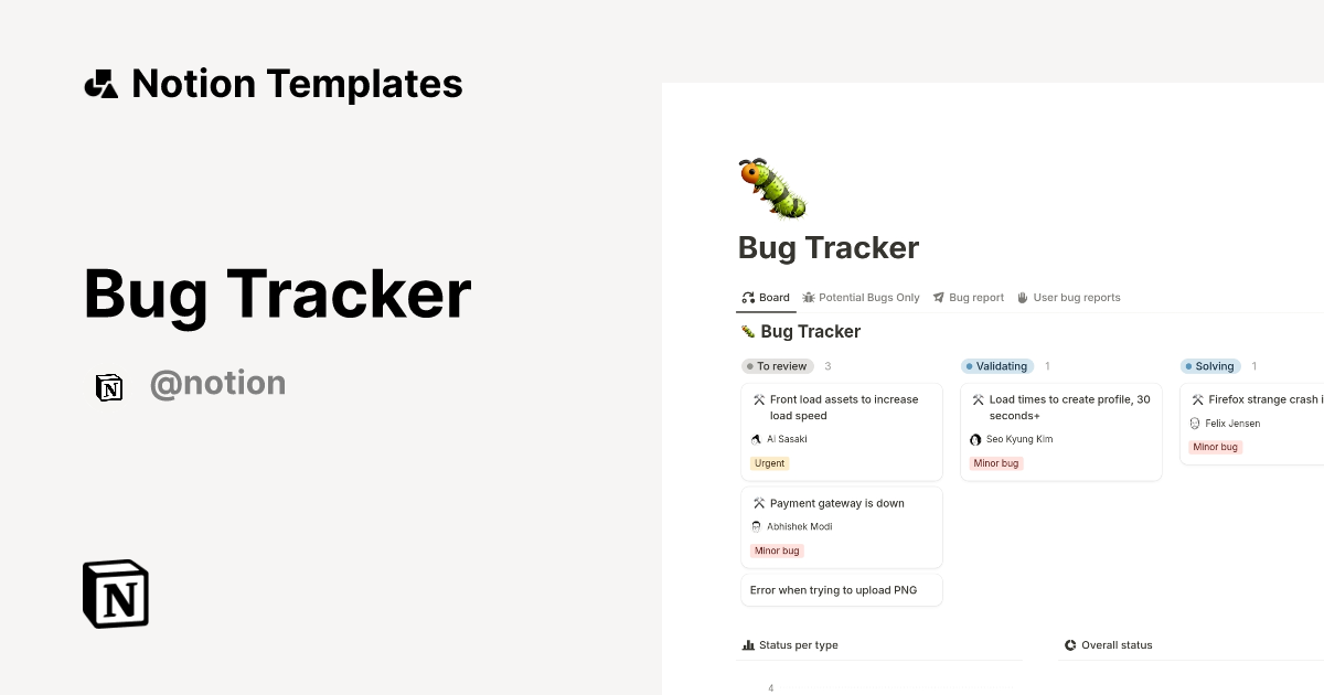 Bug Tracker 2024 Notion Template