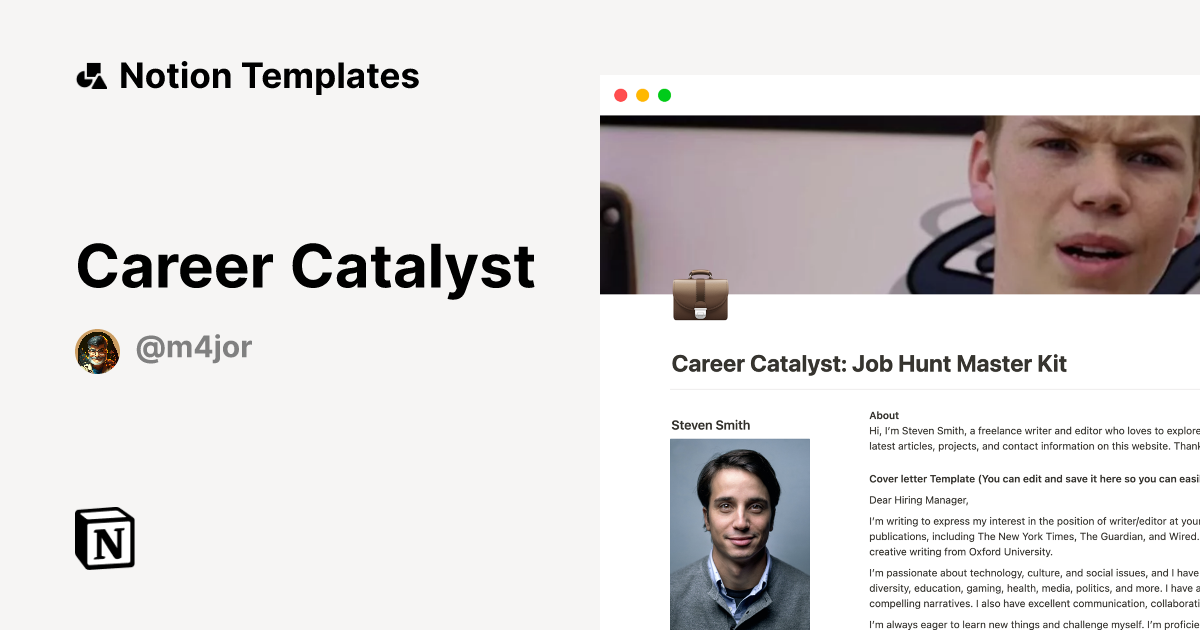 Career Catalyst by M4JOR Notion Template