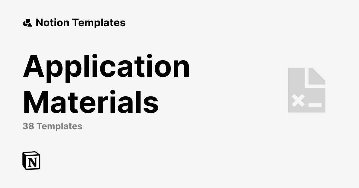 Best Application Materials Templates from Notion