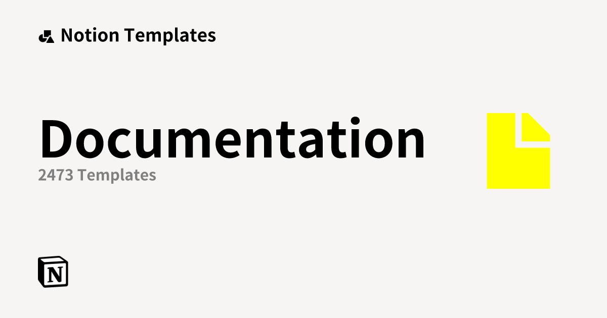 Documentation Templates | Notion Marketplace