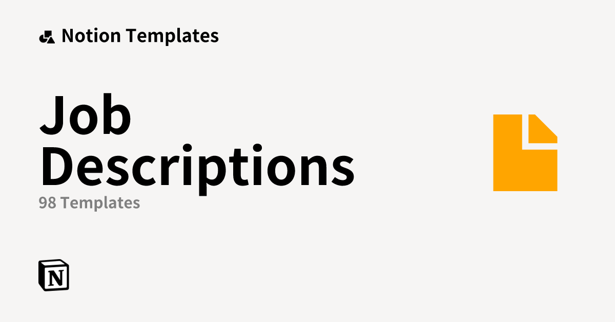Best Job Descriptions Templates From Notion