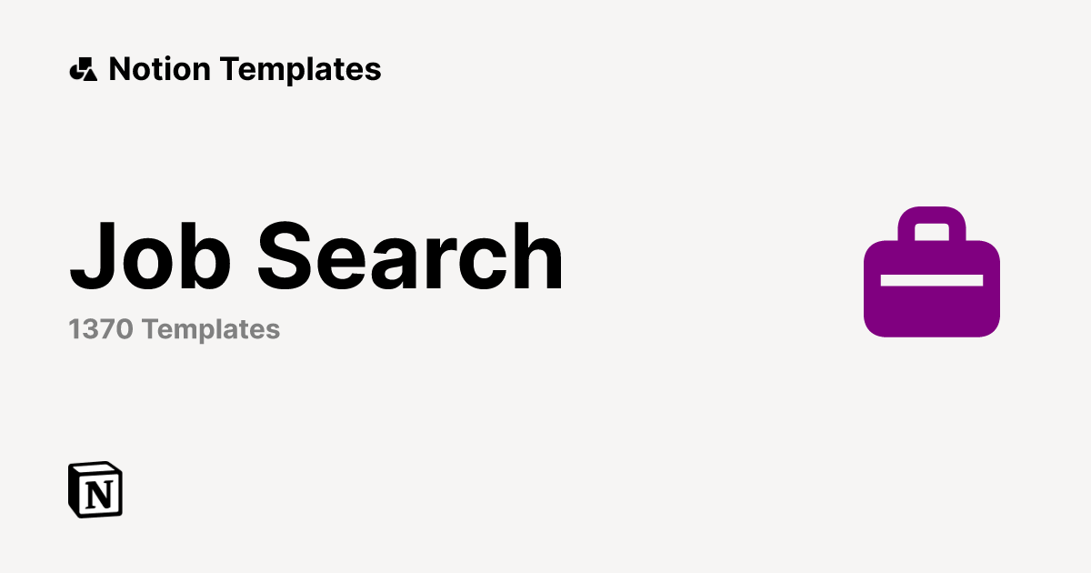 Best Job Search Templates from Notion