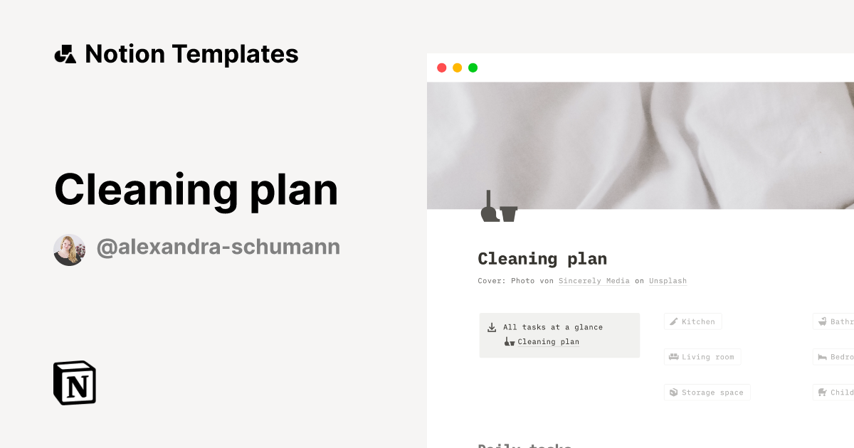 Cleaning plan Notion Template