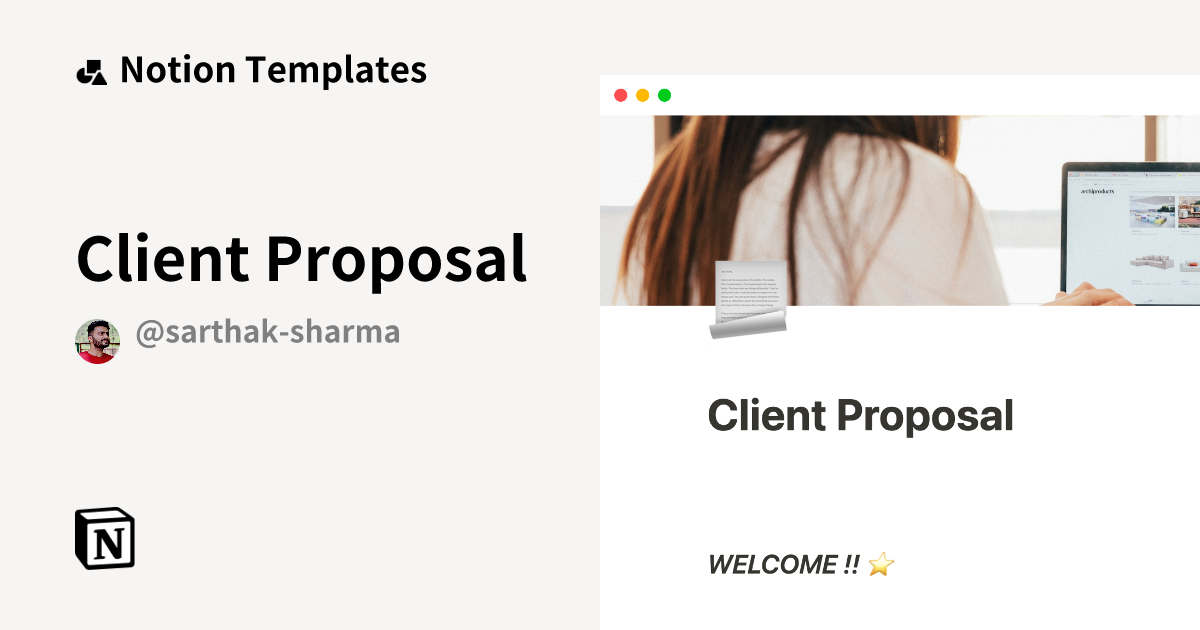 Client Proposal by Sarthak Sharma Notion Template