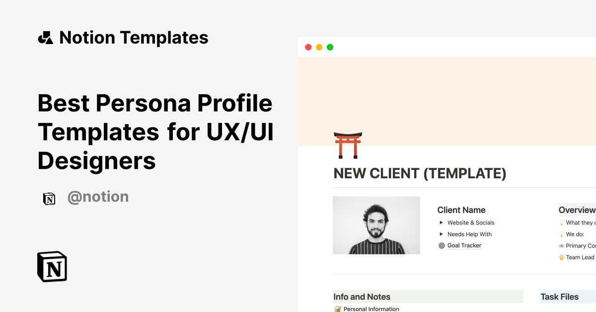 Best Persona Profile Templates for UX/UI Designers | Notion Template ...