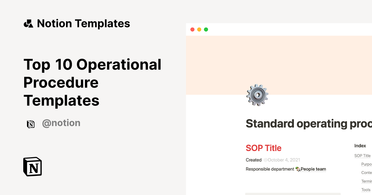 Top 10 Operational Procedure Templates Notion Template Gallery