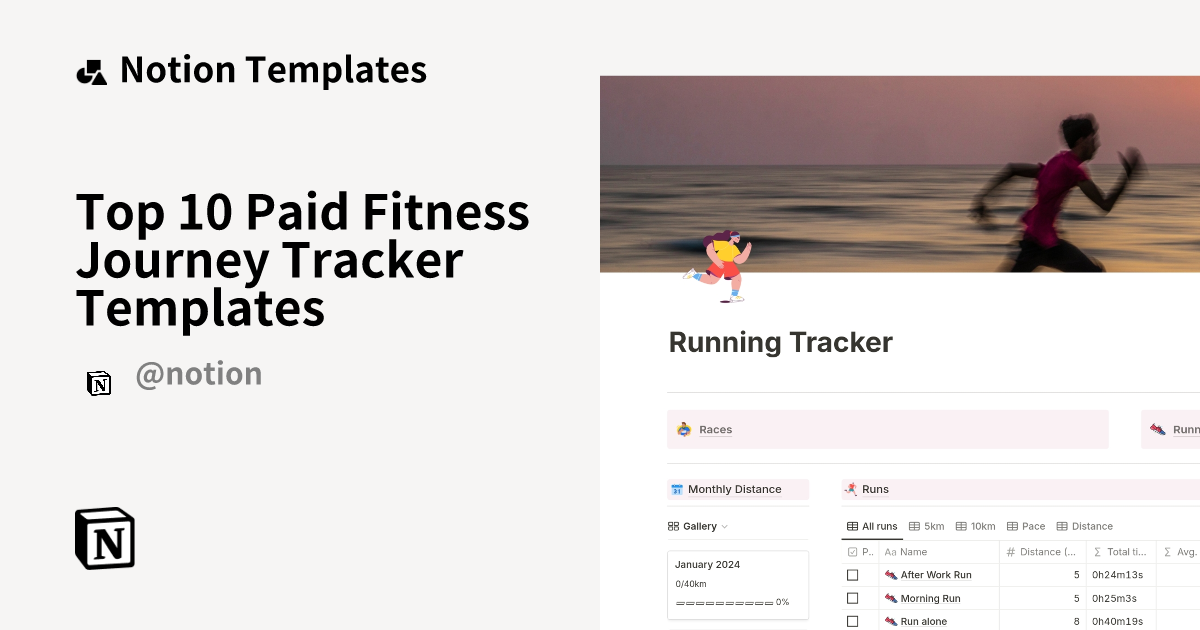 Top 10 Paid Fitness Journey Tracker Templates Notion Template Gallery