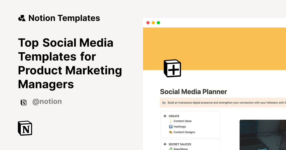 Top Social Media Templates for Product Marketing Managers Notion