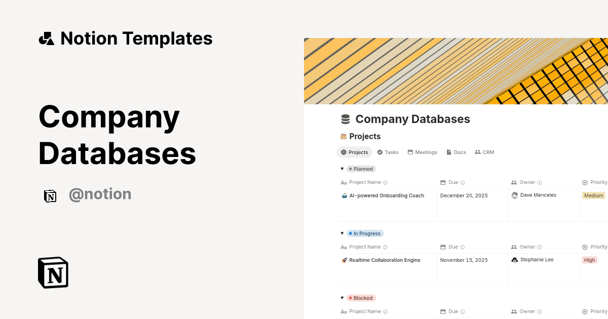 Company Databases 2024 Notion Template
