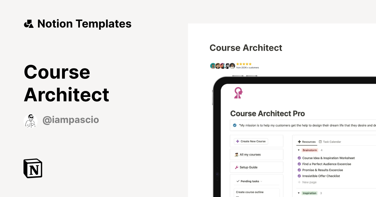 Course Architect by Pascio Notion Template