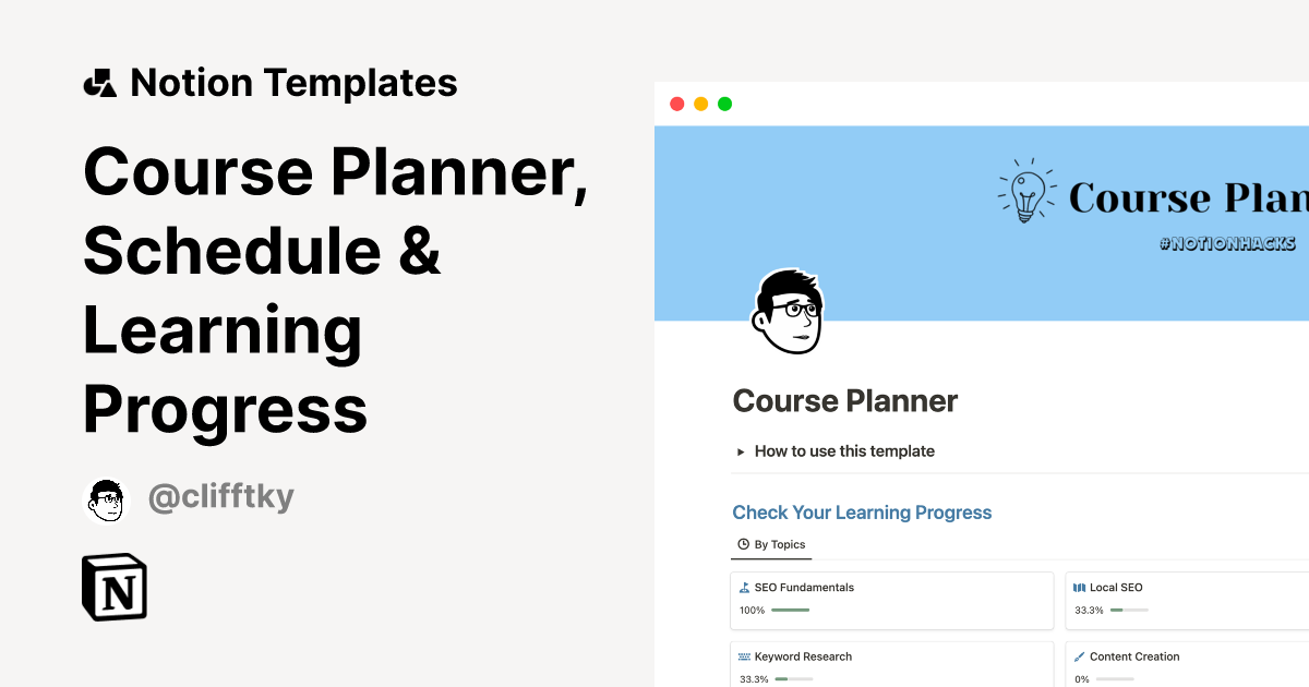 Course Planner Schedule