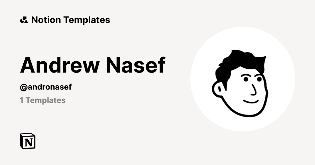 Andrew Nasef | Notion Template Creator