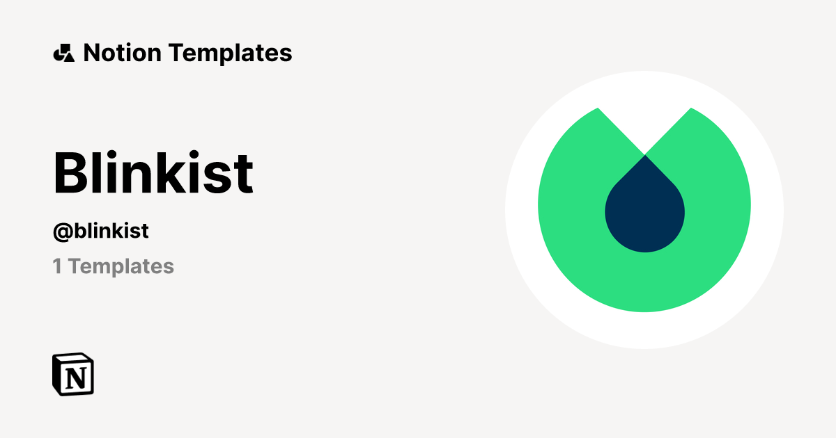 Blinkist Notion Template Creator