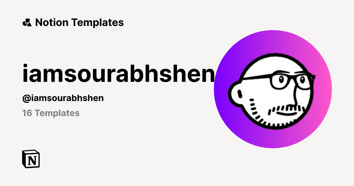 iamsourabhshen | Notion Template Creator