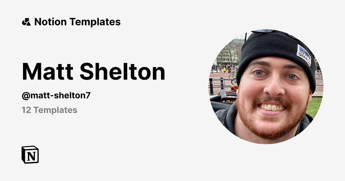 Matt Shelton | Notion Template Creator