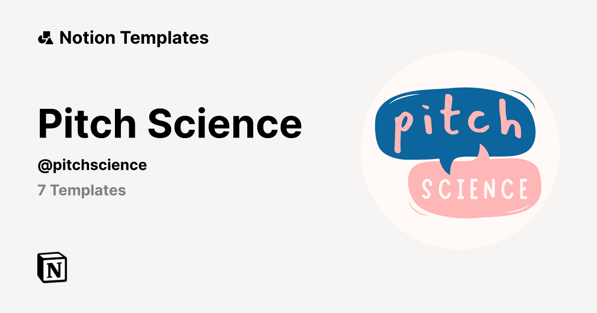 Pitch Science Notion Template Creator