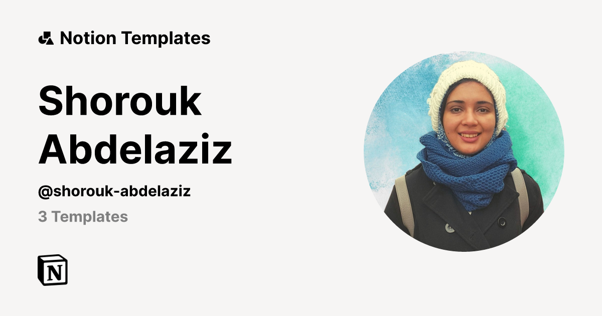 Shorouk Abdelaziz | Notion Template Creator