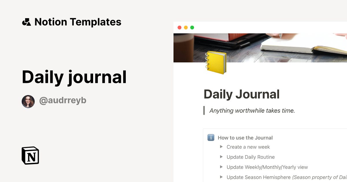 Daily journal | Notion Template