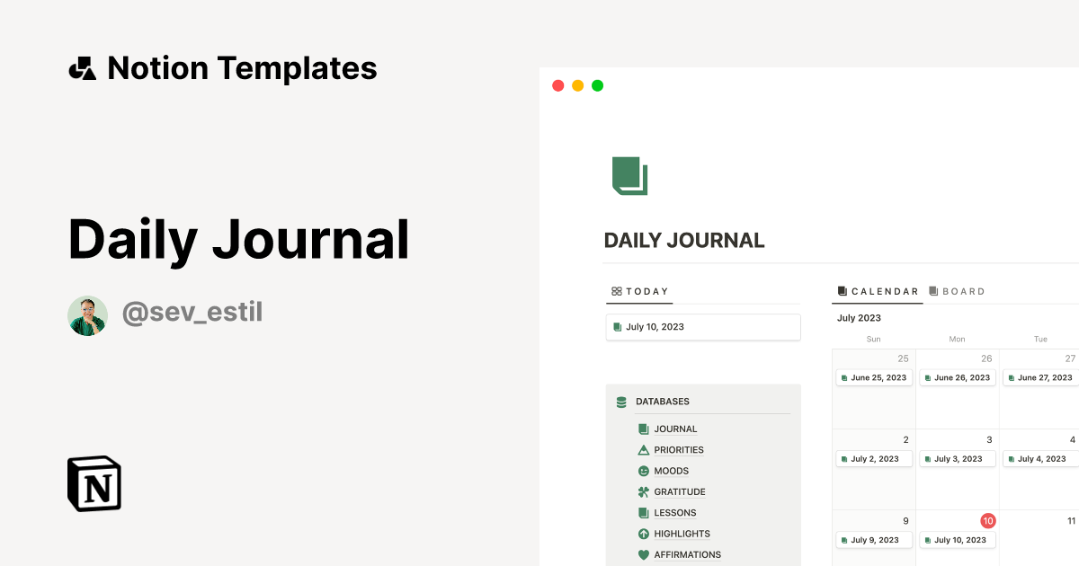 Daily Journal Notion Template