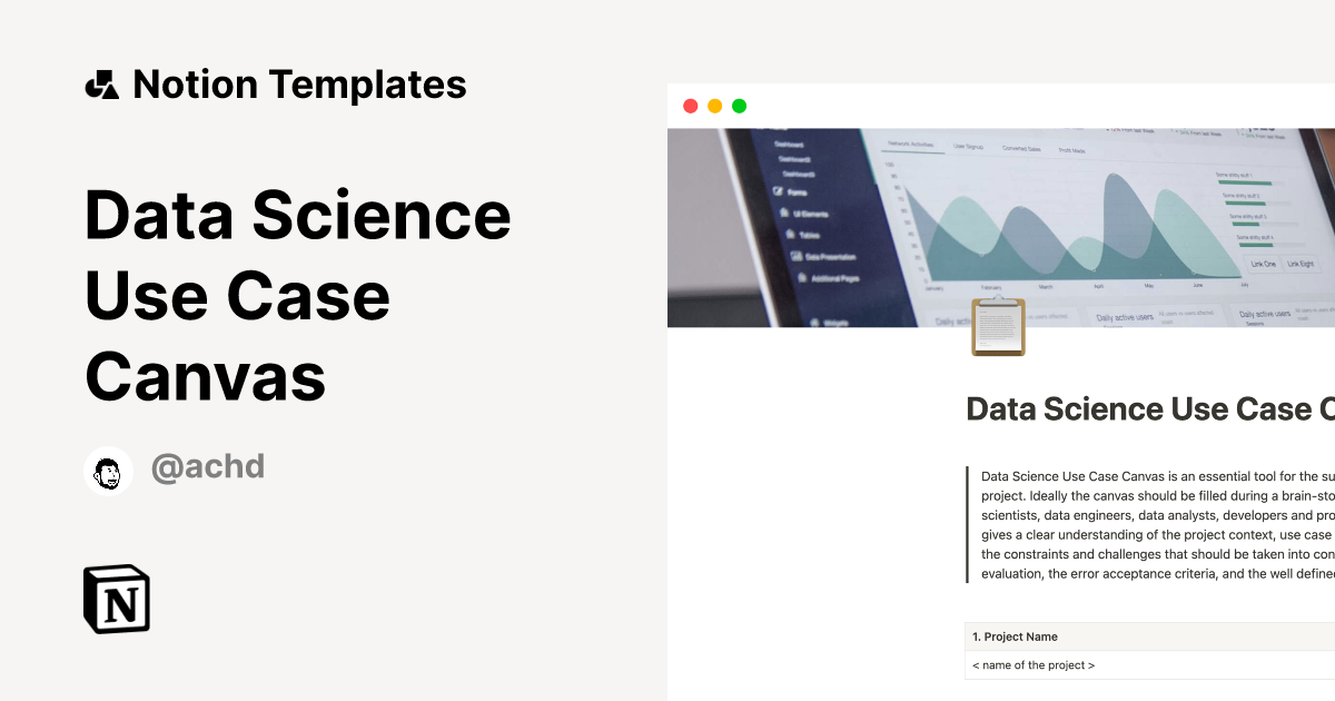 Data Science Use Case Canvas Template by achd | Notion Marketplace