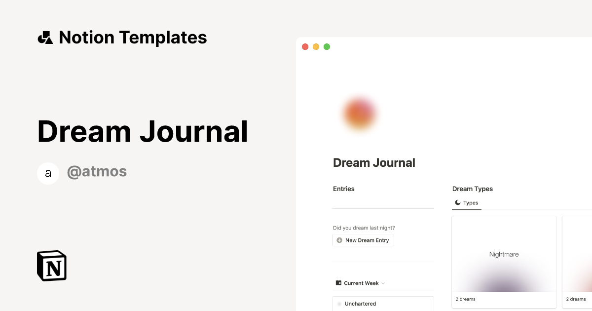 Dream Journal Notion Template