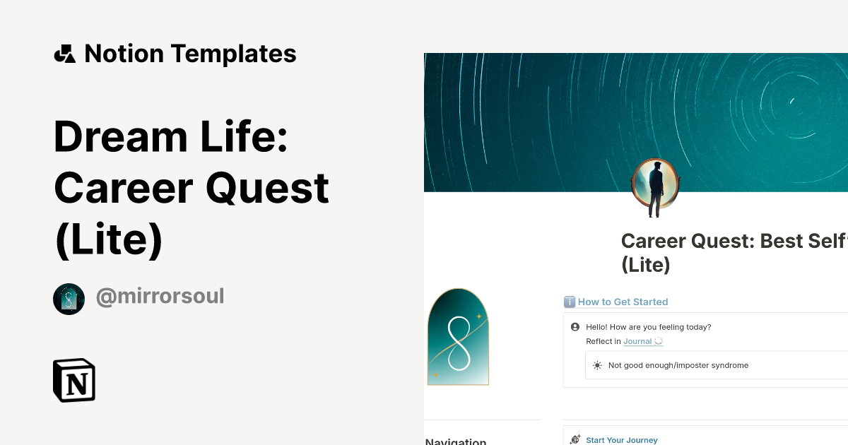 Dream Life: Career Quest (Lite) Template | Notion Marketplace