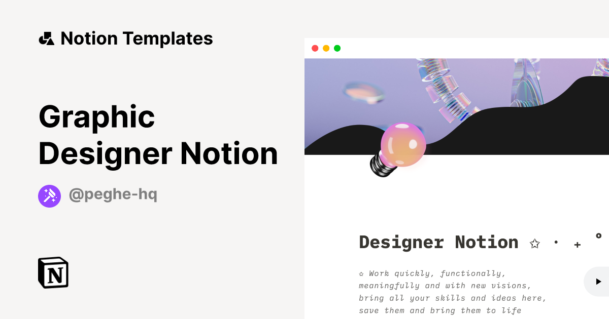 Graphic Designer Notion Notion Template