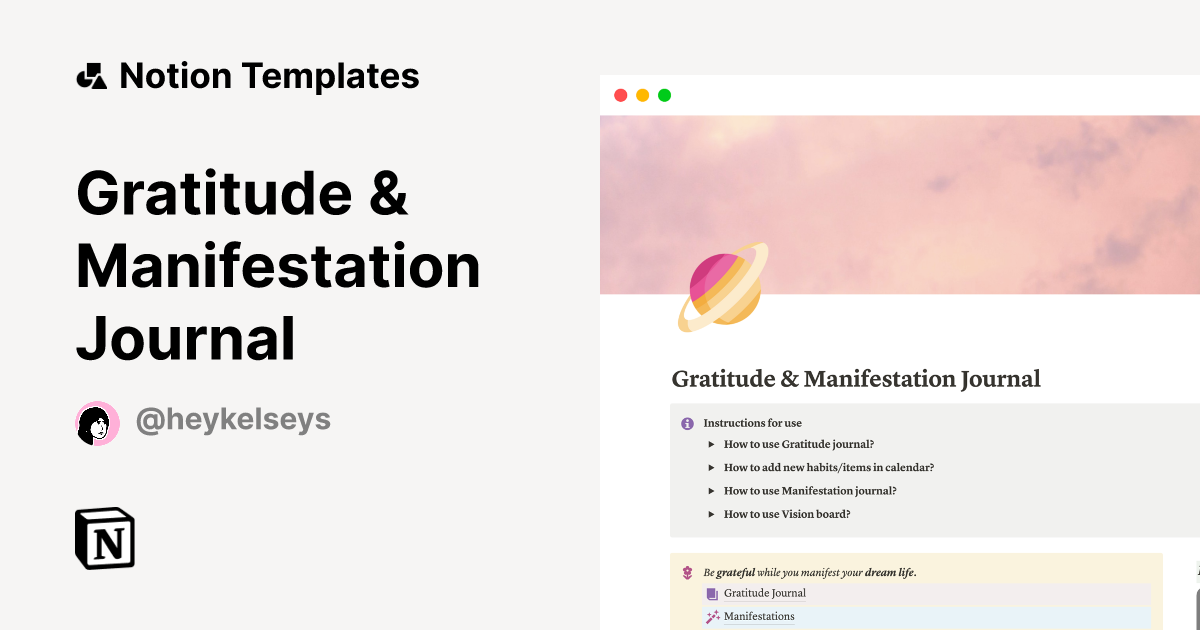 Gratitude & Manifestation Journal