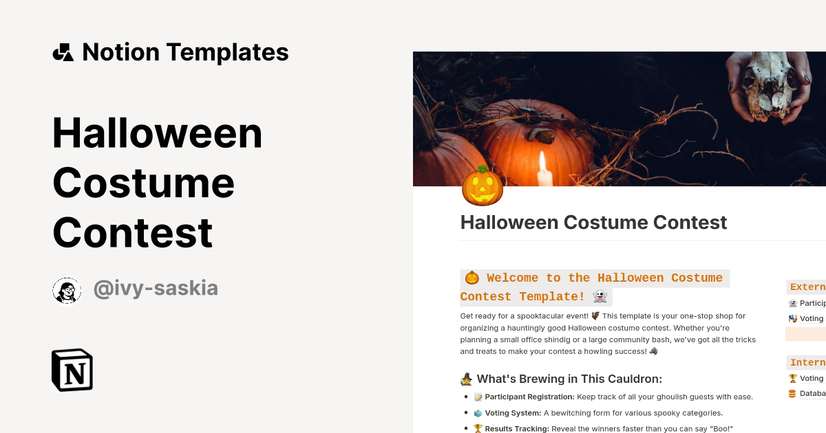 Halloween Costume Contest Notion Template