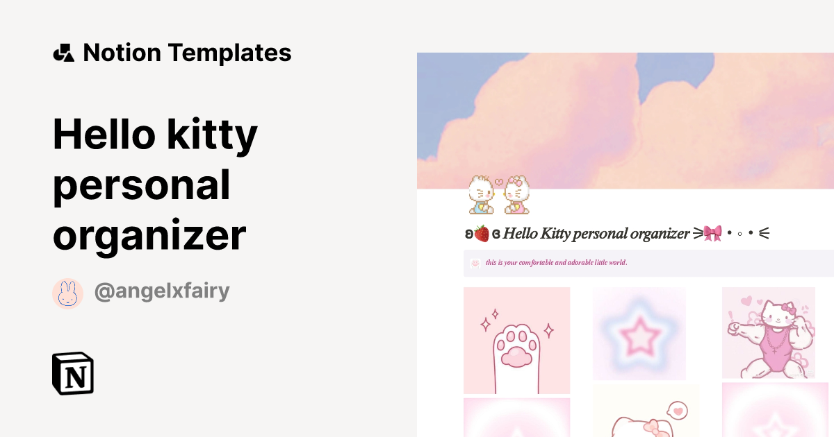 Hello kitty personal organizer Template | Notion Marketplace